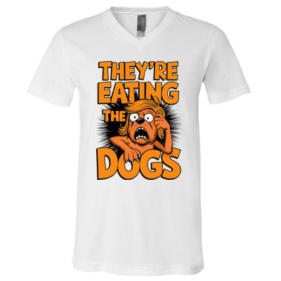 TheyRe Eating The Dogs Kamala Harris Trump Debate 2024 V-Neck T-Shirt