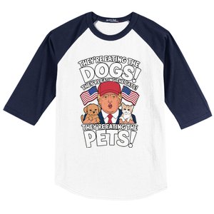 TheyRe Eating The Dogs Trump Vs Kamala 2024 Election Debate Baseball Sleeve Shirt