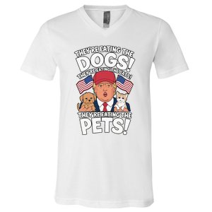 TheyRe Eating The Dogs Trump Vs Kamala 2024 Election Debate V-Neck T-Shirt