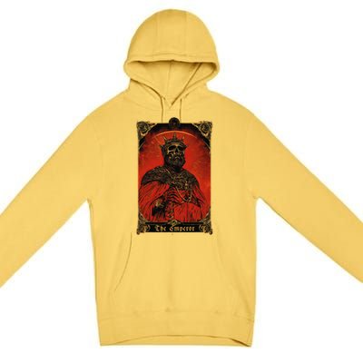 The Emperor Tarot Card Vintage Design Premium Pullover Hoodie