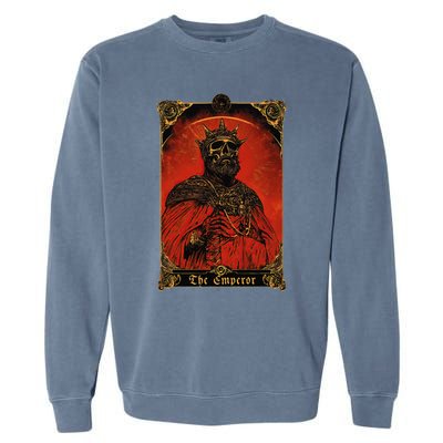 The Emperor Tarot Card Vintage Design Garment-Dyed Sweatshirt