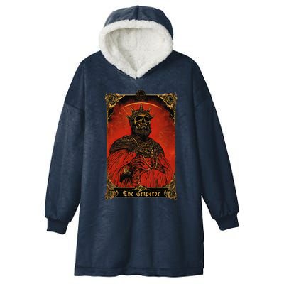 The Emperor Tarot Card Vintage Design Hooded Wearable Blanket