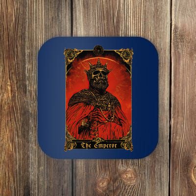 The Emperor Tarot Card Vintage Design Coaster