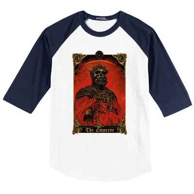 The Emperor Tarot Card Vintage Design Baseball Sleeve Shirt