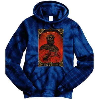 The Emperor Tarot Card Vintage Design Tie Dye Hoodie