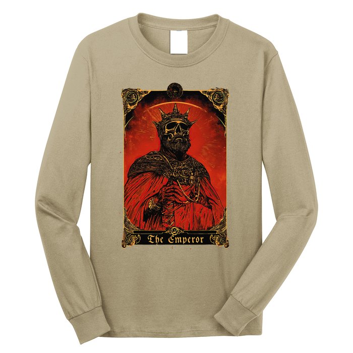 The Emperor Tarot Card Vintage Design Long Sleeve Shirt