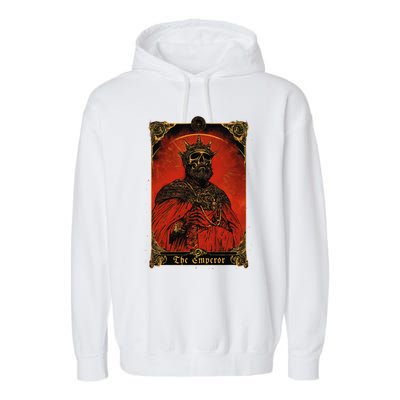 The Emperor Tarot Card Vintage Design Garment-Dyed Fleece Hoodie