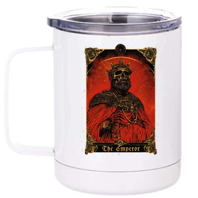 The Emperor Tarot Card Vintage Design 12 oz Stainless Steel Tumbler Cup