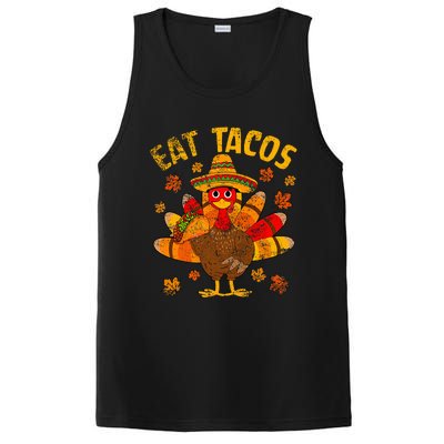 Turkey Eat Tacos Mexican Sombrero Thanksgiving Family PosiCharge Competitor Tank