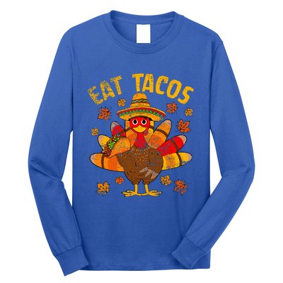 Turkey Eat Tacos Mexican Sombrero Thanksgiving Family Long Sleeve Shirt