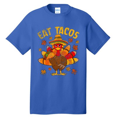 Turkey Eat Tacos Mexican Sombrero Thanksgiving Family Tall T-Shirt