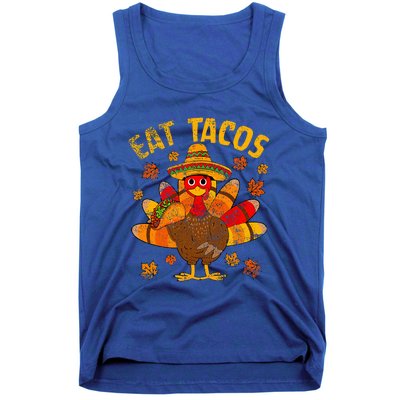 Turkey Eat Tacos Mexican Sombrero Thanksgiving Family Tank Top