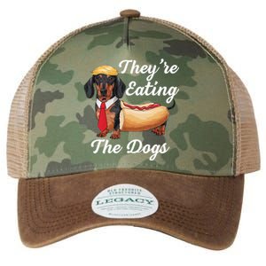 TheyRe Eating The Dogs Dachshund Hotdog Wiener Dog Legacy Tie Dye Trucker Hat