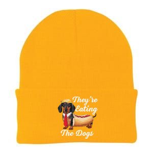 TheyRe Eating The Dogs Dachshund Hotdog Wiener Dog Knit Cap Winter Beanie