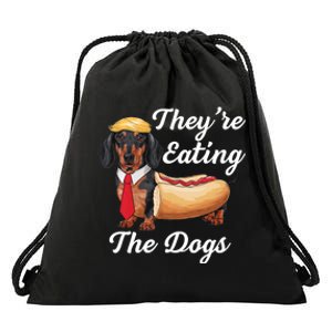 TheyRe Eating The Dogs Dachshund Hotdog Wiener Dog Drawstring Bag