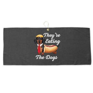 TheyRe Eating The Dogs Dachshund Hotdog Wiener Dog Large Microfiber Waffle Golf Towel