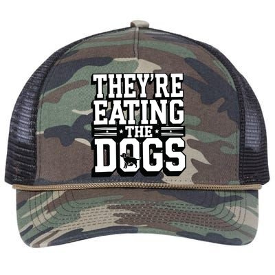 TheyRe Eating The Dogs Patriotic Election Retro Rope Trucker Hat Cap