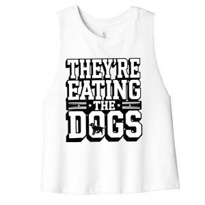 TheyRe Eating The Dogs Patriotic Election Women's Racerback Cropped Tank