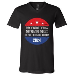 TheyRe Eating The Dogs TheyRe Eating The Cats Trump Harris V-Neck T-Shirt