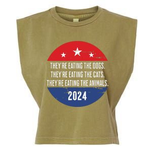 TheyRe Eating The Dogs TheyRe Eating The Cats Trump Harris Garment-Dyed Women's Muscle Tee