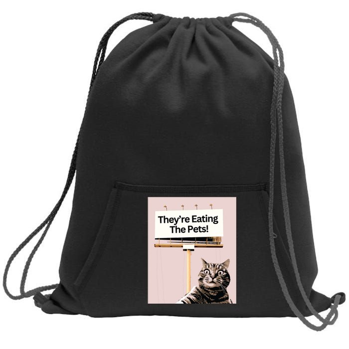 TheyRe Eating The Pets Dogs Cats We Are Not Going Back Sweatshirt Cinch Pack Bag