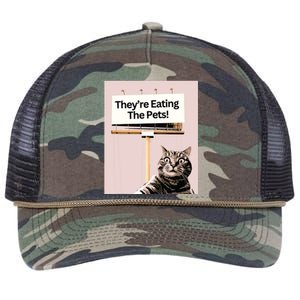 TheyRe Eating The Pets Dogs Cats We Are Not Going Back Retro Rope Trucker Hat Cap