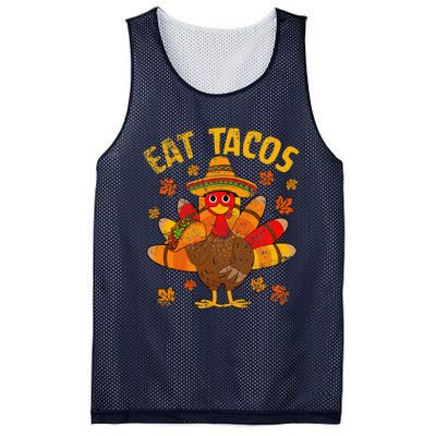 Turkey Eat Tacos Mexican Sombrero Thanksgiving Family Mesh Reversible Basketball Jersey Tank