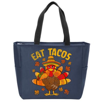 Turkey Eat Tacos Mexican Sombrero Thanksgiving Family Zip Tote Bag