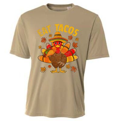 Turkey Eat Tacos Mexican Sombrero Thanksgiving Family Cooling Performance Crew T-Shirt