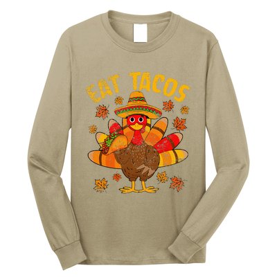 Turkey Eat Tacos Mexican Sombrero Thanksgiving Family Long Sleeve Shirt