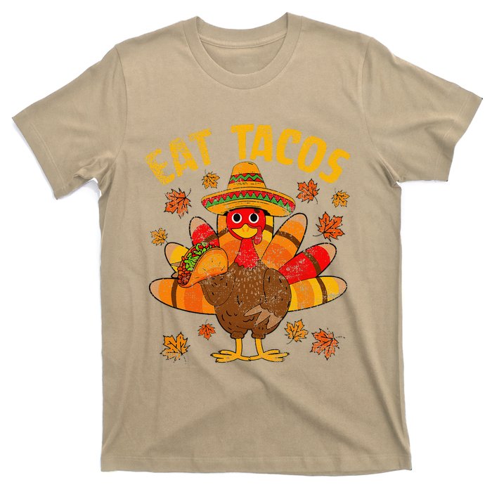 Turkey Eat Tacos Mexican Sombrero Thanksgiving Family T-Shirt