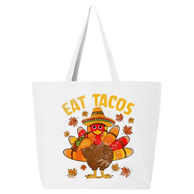 Turkey Eat Tacos Mexican Sombrero Thanksgiving Family 25L Jumbo Tote