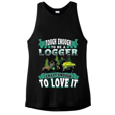 Tough Enough To Be A Logger For Skidder Drivers Ladies PosiCharge Tri-Blend Wicking Tank
