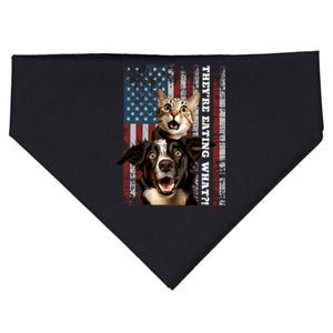 TheyRe Eating The Dogs Cats Pets Save Our Pets Trump Funny USA-Made Doggie Bandana