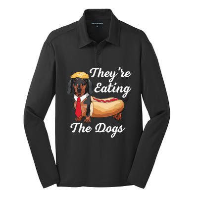 TheyRe Eating The Dogs Dachshund Hotdog Wiener Dog Silk Touch Performance Long Sleeve Polo