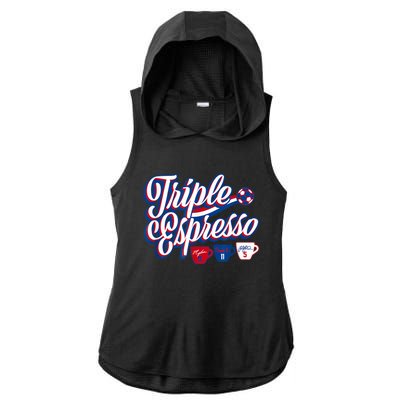 Triple Espresso Ladies PosiCharge Tri-Blend Wicking Draft Hoodie Tank