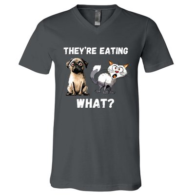 They’Re Eating The Dogs They’Re Eating The Cats The Pets V-Neck T-Shirt