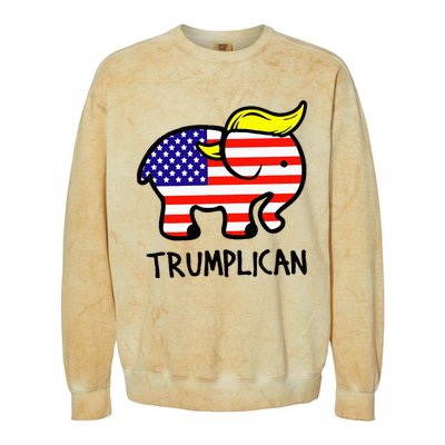 Trumplican Elephant TrumpFunny RepublicanUltra Maga 2024 Colorblast Crewneck Sweatshirt