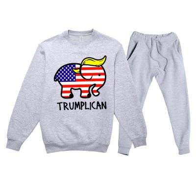 Trumplican Elephant TrumpFunny RepublicanUltra Maga 2024 Premium Crewneck Sweatsuit Set