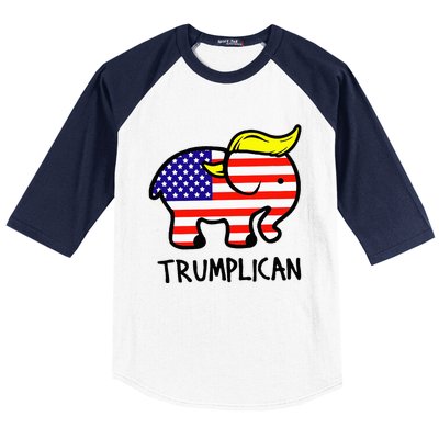 Trumplican Elephant TrumpFunny RepublicanUltra Maga 2024 Baseball Sleeve Shirt