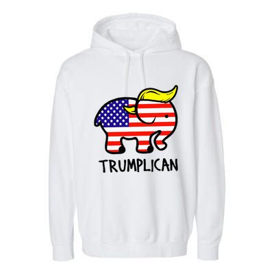 Trumplican Elephant TrumpFunny RepublicanUltra Maga 2024 Garment-Dyed Fleece Hoodie