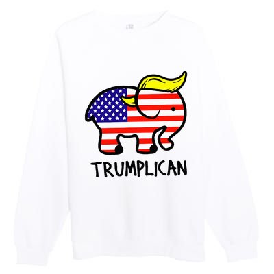 Trumplican Elephant TrumpFunny RepublicanUltra Maga 2024 Premium Crewneck Sweatshirt