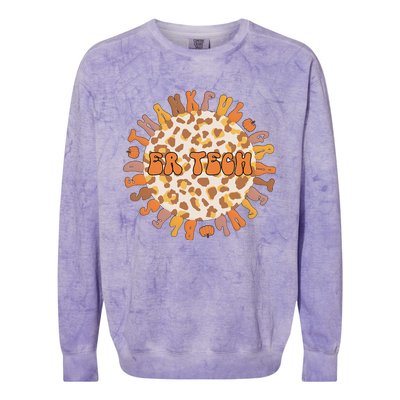 Thankful ER Tech Thanksgiving Emergency Room Tech ER Tech Colorblast Crewneck Sweatshirt