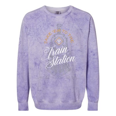 Take Em To The Train Station Colorblast Crewneck Sweatshirt