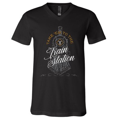 Take Em To The Train Station V-Neck T-Shirt