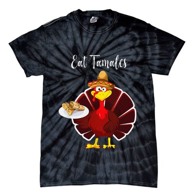 Turkey Eat Tamales Funny Mexican Sombrero Thanksgiving Xmas Tie-Dye T-Shirt