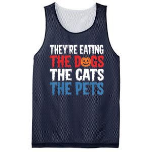 TheyRe Eating The Dogs The Cats The Pets Halloween Mesh Reversible Basketball Jersey Tank