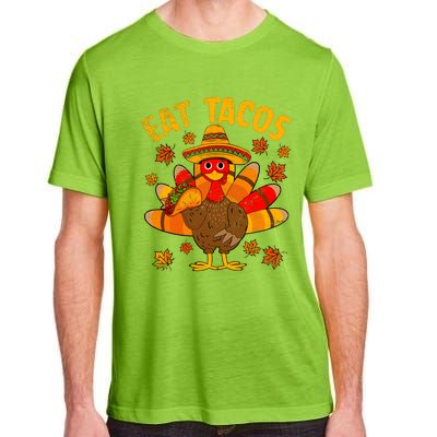 Turkey Eat Tacos Mexican Sombrero Thanksgiving Family Adult ChromaSoft Performance T-Shirt