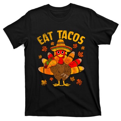 Turkey Eat Tacos Mexican Sombrero Thanksgiving Family T-Shirt