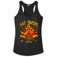 Turkey Eat Tacos Mexican Sombrero Thanksgiving Family Ladies PosiCharge Competitor Racerback Tank